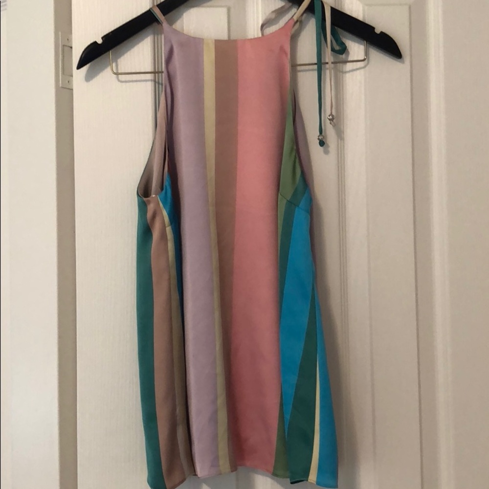 Zara Candy Stripe Open Back Swing Tank NWT